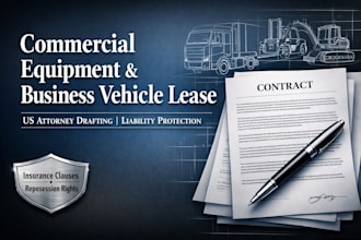 write a commercial equipment lease and business vehicle lease