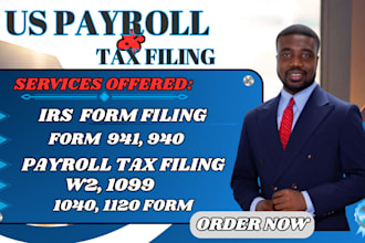 prepare and file form 941, 940, w2, 1099 payroll tax returns
