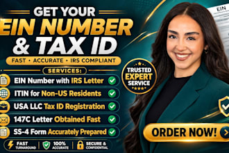 get your ein number and tax id for USA llc or irs filing fast
