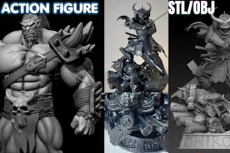 sculpt 3d action figure 3d character model 3d miniatures dnd rpg for 3d printing