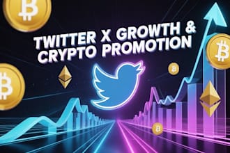 do fast organic growth for twitter x followers and crypto promotion