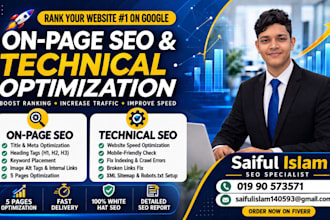 do on page and technical seo to boost google ranking, speed , traffic