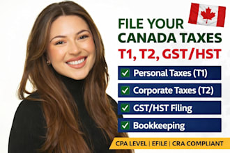 file canada tax return t1 t2 gst hst corporate tax and bookkeeping