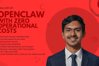 setup openclaw at zero operational costs for you