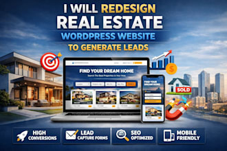 redesign wordpress website for real estate agents