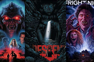 design horror movie poster retro vintage creepy horror comic cinematic vhs art