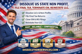 dissolve us state non profit, file final tax, terminate ein, reinstate llc