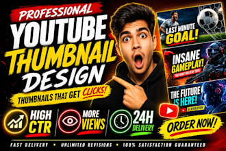 design viral,CTR, youtube thumbnail for gaming in 24hours