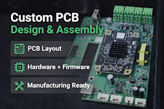 develop custom pcb, pcb assembly, hardware and firmware for electronics projects