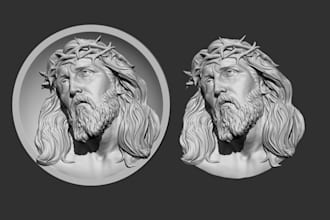 sculpt a detailed bas relief model, coin 3d file for printing, cnc3d cnc