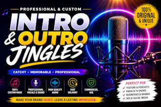 produce catchy intro and outro jingles for podcast tvshow and youtube commercial