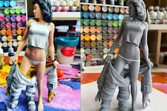 3d print and paint miniature tabletop anime figure  dnd 3d model resin print stl