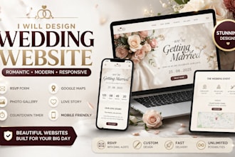 design wedding website landing page rsvp website digital wedding website