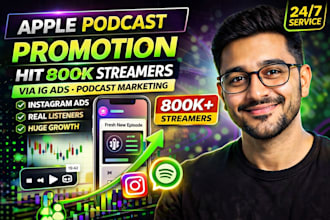apple podcast promotion hit 800k spotify streamers via ig ads podcast marketing