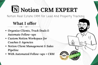 create notion template, notion real estate CRM for lead and property tracking