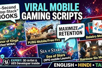 write viral youtube scripts for mobile games and shorts
