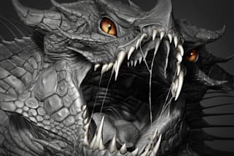 model 3d detailed animal for printing,dnd character, zbrush sculpt,3d human bust