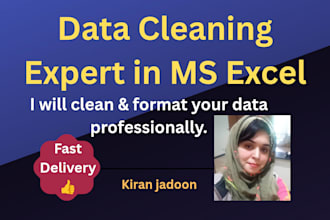 do excel data cleaning, remove duplicates and format data
