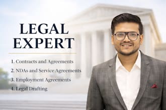 be your lawyer for legal agreements, contract, terms and conditions nda or mou