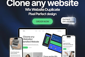 clone wix website, duplicate wix website or redesign wix website design