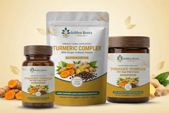 create fda compliant beverage label and 3d supplement bottle packaging design