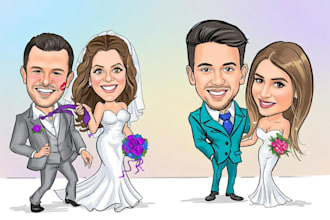 draw a digital caricature in a funny and realistic style