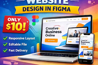 design a modern single page responsive website in figma for 10 dollars