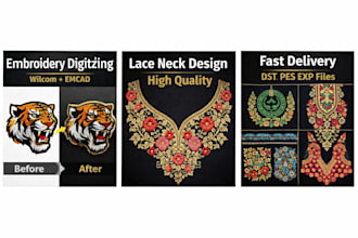 professional embroidery digitizing in wilcom and emcad