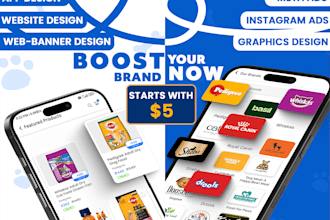 create UI UX design for app, website and branding graphics