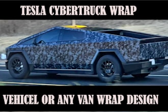 do tesla cyber truck wrap design, truck wrap, van wrap or any vehicle