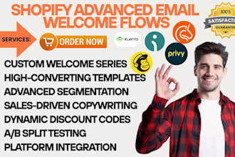 setup shopify advanced email welcome flows via klaviyo omnisend mailchimp seguno