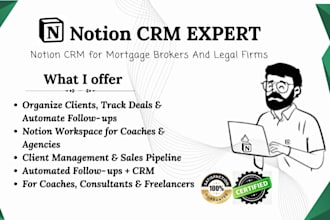 create notion template dashboard notion CRM for mortgage brokers and legal firms