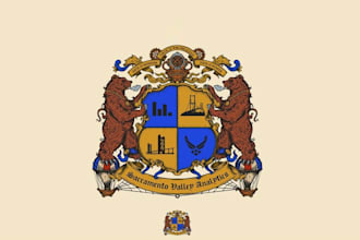 design a coat of arms family crest heraldic emblem logo