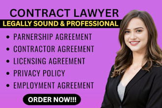 write legal contracts, agreements and privacy policy