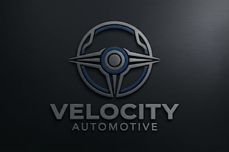 design a sleek and professional steering wheel brand logo