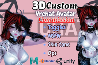 custom vrchat avatar, vrc avatar vr character, furry nsfw avatar, anime 3d model