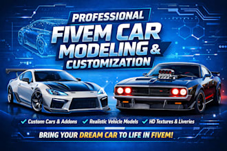 create realistic car automotive model, fivem vehicles and  car designs for gta v