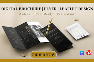 design leaflet, postcard trifold bifold digital brochure design leaflet pamphlet