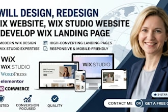design,redesign wix website design, wix studio website, develop wix landing page