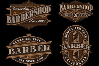 design custom barber, barbershop and beauty salon logo for your business