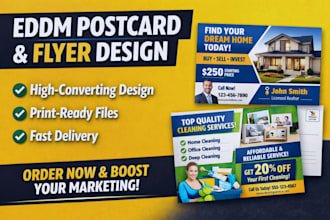 design direct mail eddm postcard, professional business flyer