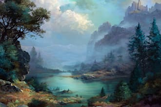 do stunning fantasy landscape, background illustration