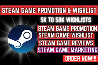 promote your steam game, steam wishlist, and  game marketing