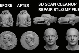 3d scan cleanup optimize clean fix mesh repair stl 3mf obj head face 3d printing