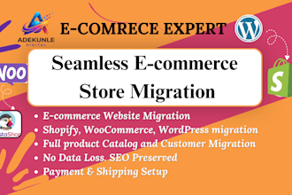 migrate wordpress to shopify, prestashop to woocommerce, shopify store migration