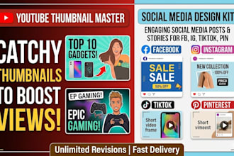 design amazing youtube thumbnails and facebook posts