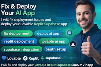 fix,deploy replit,ai saas mvp,lovable,base44,ai app with supabase integration