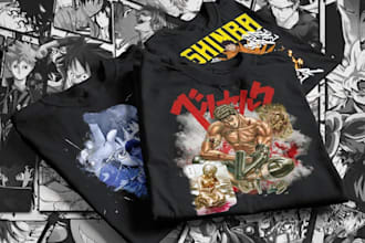 make edgy anime streetwear tshirt design for you