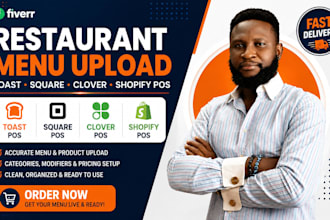 restaurant menu upload to toast square clover shopify pos