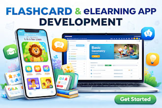 develop flash card app, kids educational app, elearning app, digital flashcard